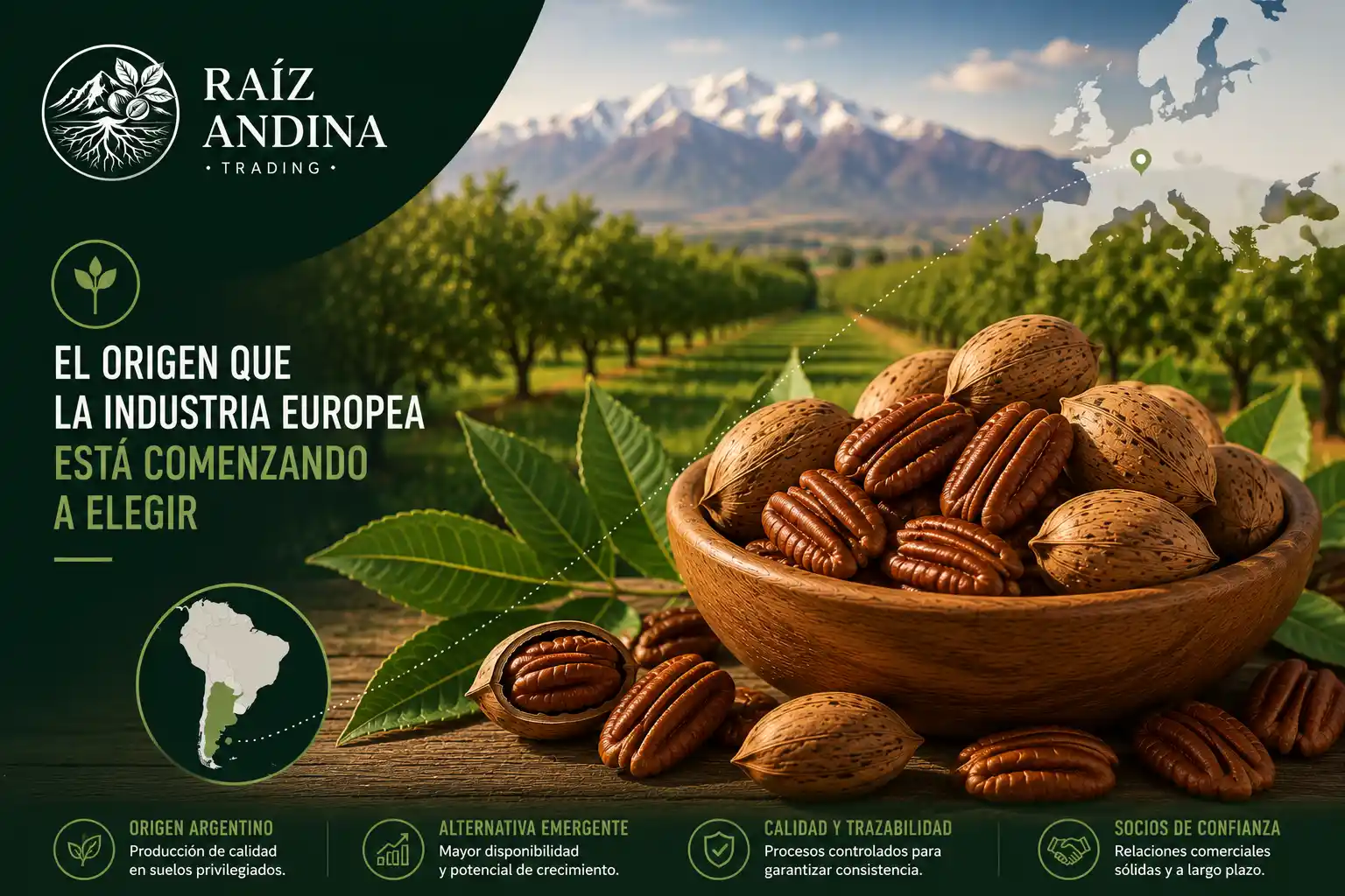 La pecana argentina: la alternativa emergente al nogal para la industria europea